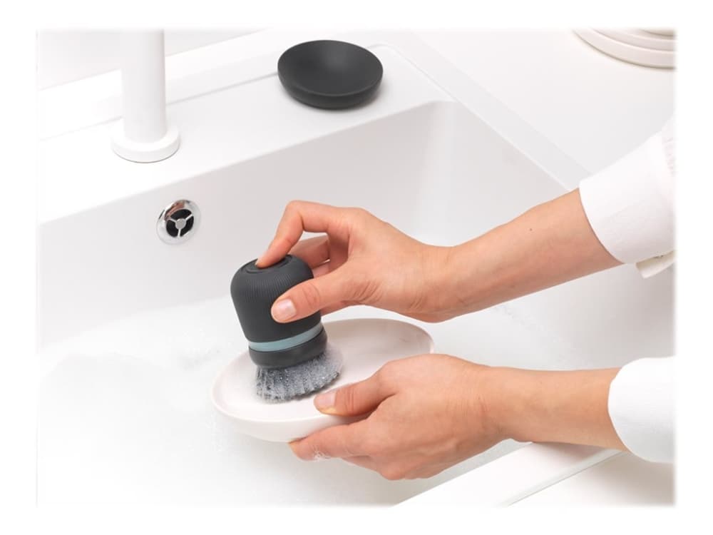 Brabantia - Soap dispensing dish brush - polyester - mörkgrå
