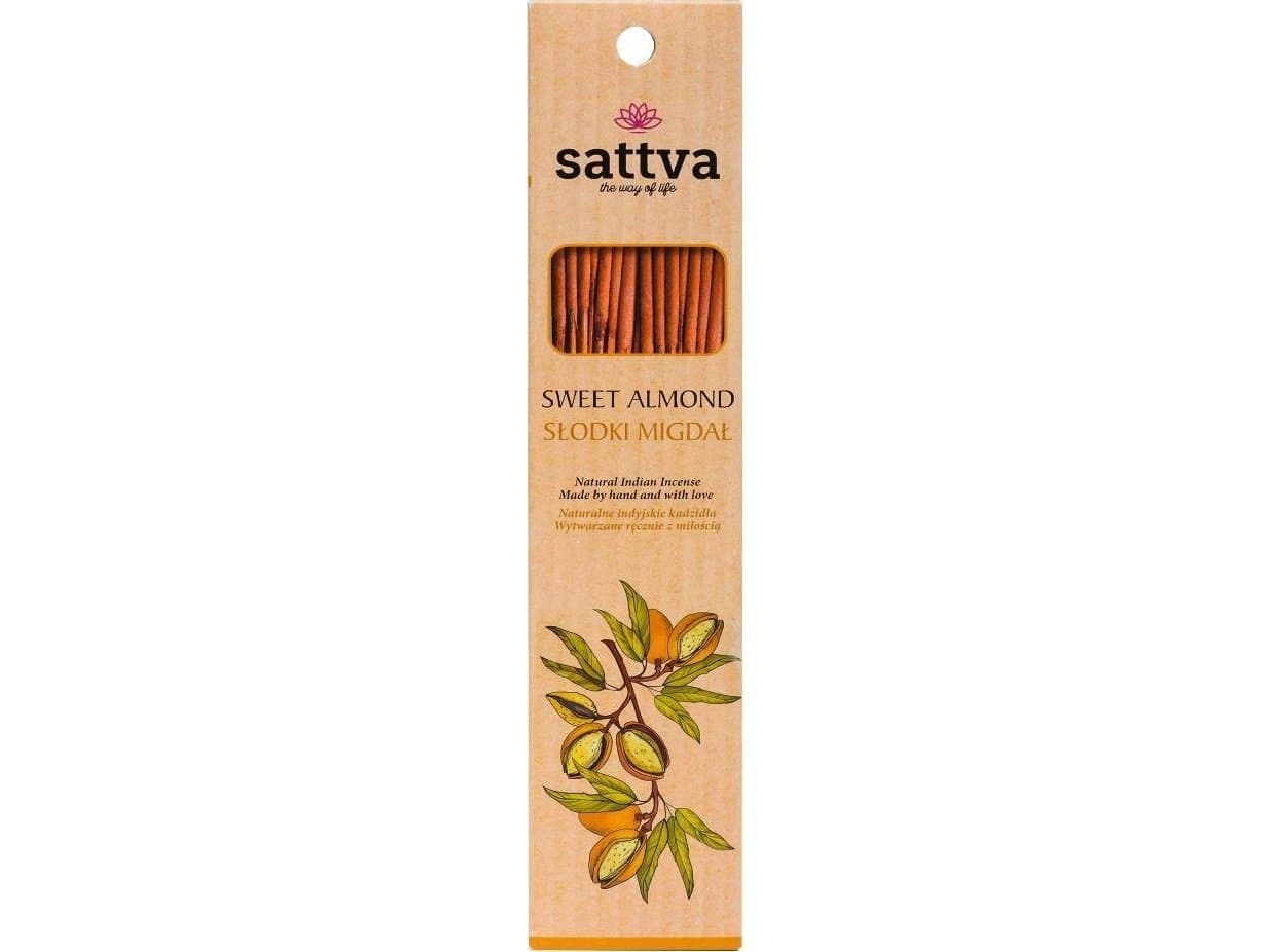 Sattva Natural Indian Incense naturliga indiska rökelsepinnar söt Migdal 15 st