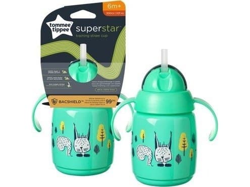 Tommee Tippee 478306 SUPERSTAR mugg med sugrör 300ML 6+ GRÖN