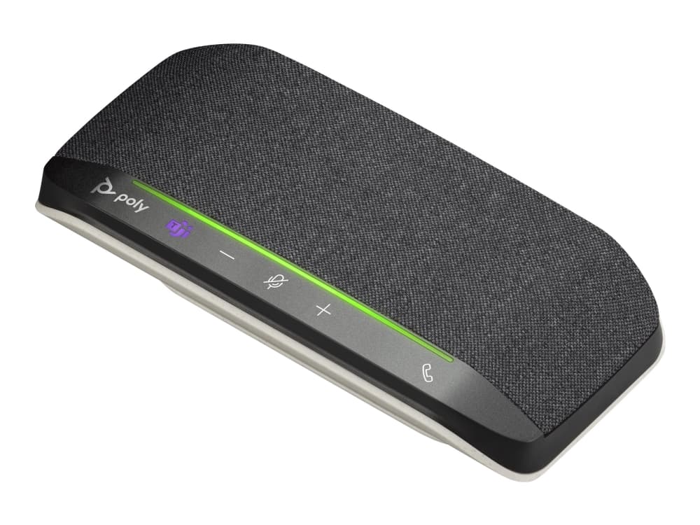 HP Poly Sync 10-M - Högtalartelefon (handsfree) - kabelansluten - USB-A, USB-C - silver - Certifierad för Microsoft-teams