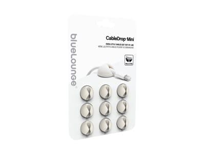 Bluelounge CableDrop Mini - Kabelklämmor - vit (paket om 9)