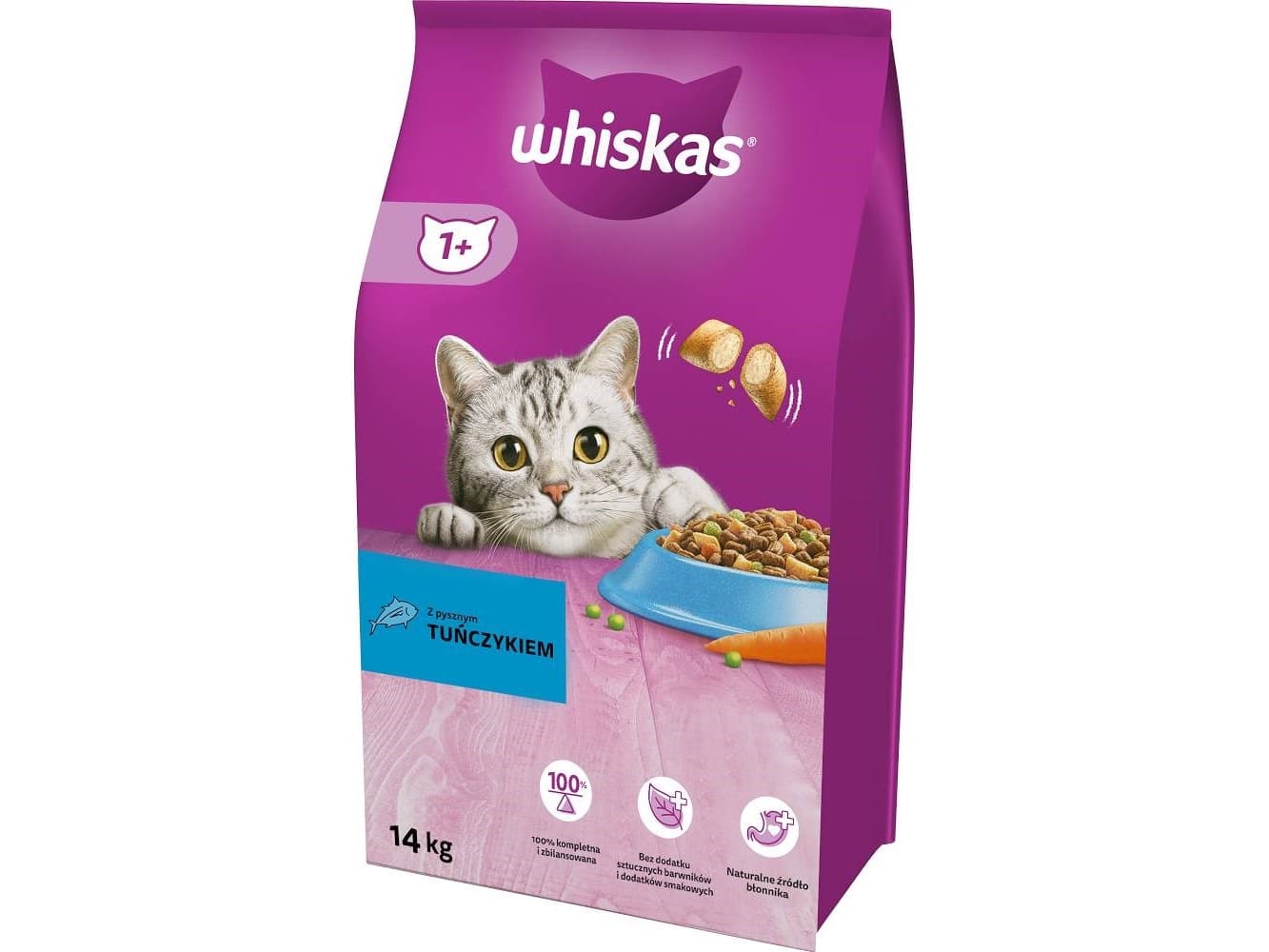 Whiskas torrfoder för vuxna katter med tonfisk - 14 kg