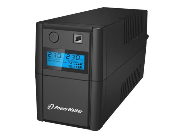 PowerWalker VI 650SE LCD - UPS - AC 230 V - 360 Watt - 650 VA - 7 Ah - USB - utgångskontakter: 2 - svart