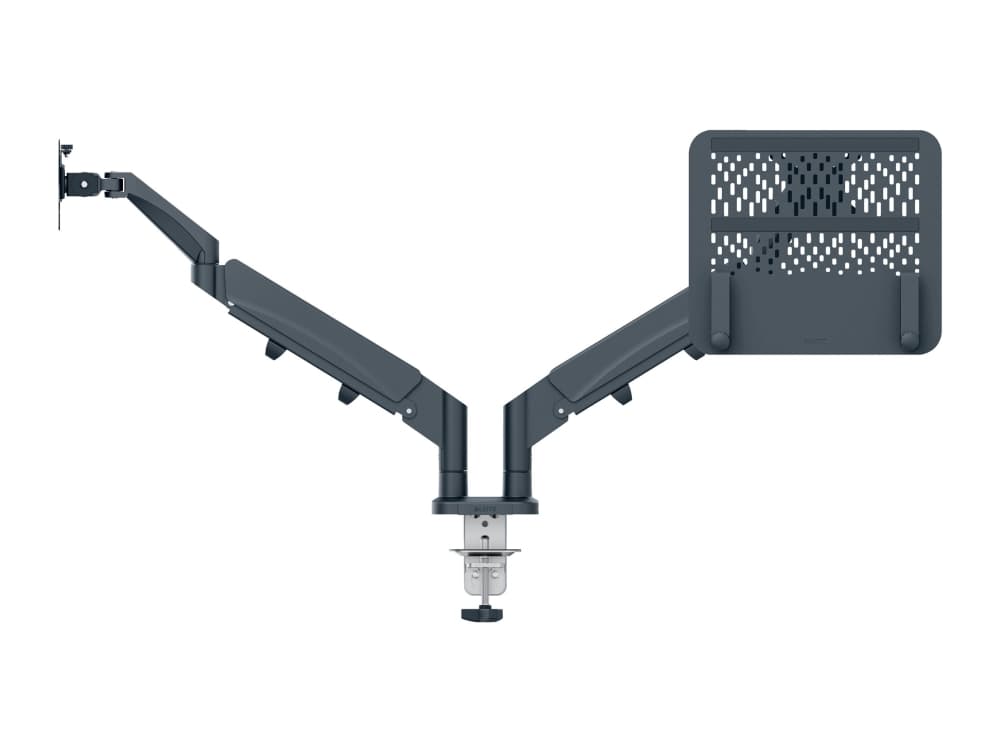 Leitz Ergo - Monteringssats (spring-assisted dual arm) - för 2 LCD-bildskärmar eller LCD-bildskärm och bärbar dator - space saving - mörkgrå -