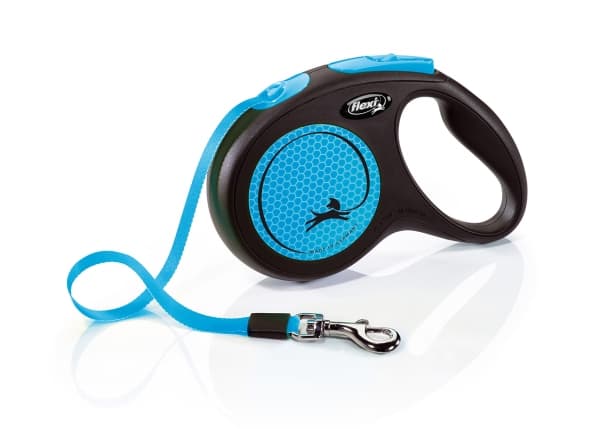 flexi New NEON M band 5 m, 25 kg, sort / neon blå