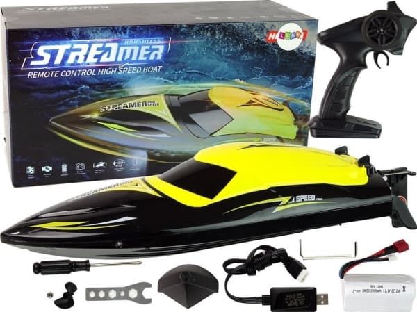 LeanToys R/C motorbåt 2,4G gul 35 km/h