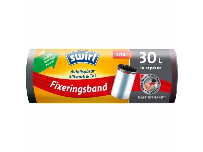 Avfallspåsar Elastiskt Fixband 30L 8st DFP
