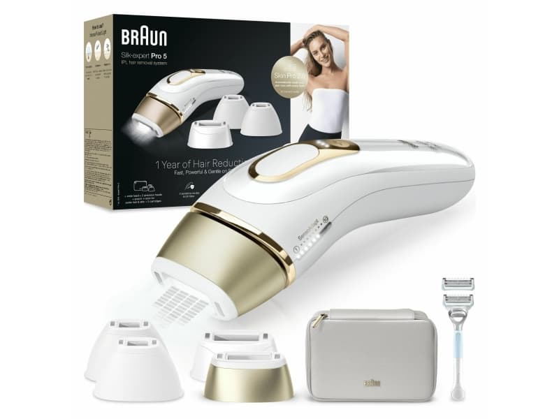 Braun Silk-expert Pro PL5356, Guld, Vit, Intensivt pulserande ljus (IPL), Växelström