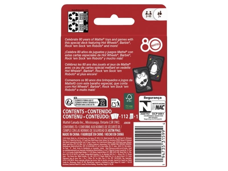 UNO Mattel 80th Ruby Red