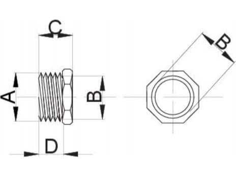 Hydroland reduktion för mässing 1/2x3/8 GZ/GW // LM.RED.1/2x3/8.H