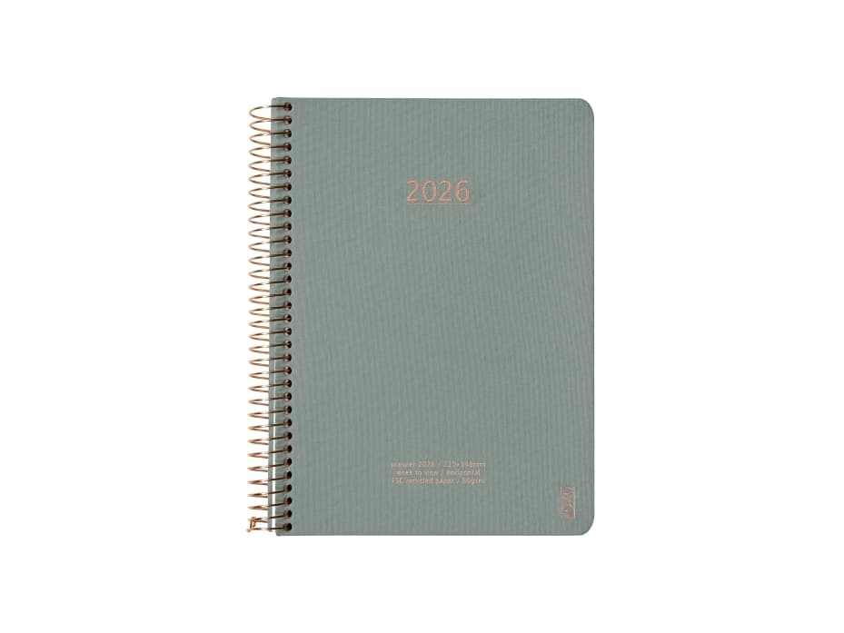 KOZO kalender 2026 A5, veckouppslag Aloe Vera