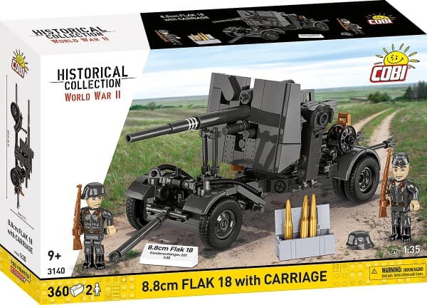 Cobi byggklossar 8,8 cm Flak med vagn 360 klossar