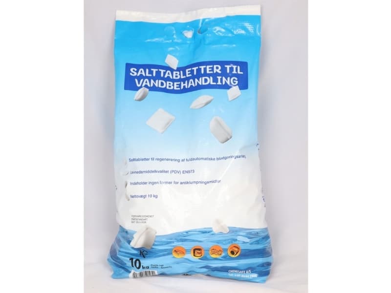 Diskmaskin-saltflikar Chemisafe saltpellets 10 kg för avhärdningsanläggning, 10 kg/påse