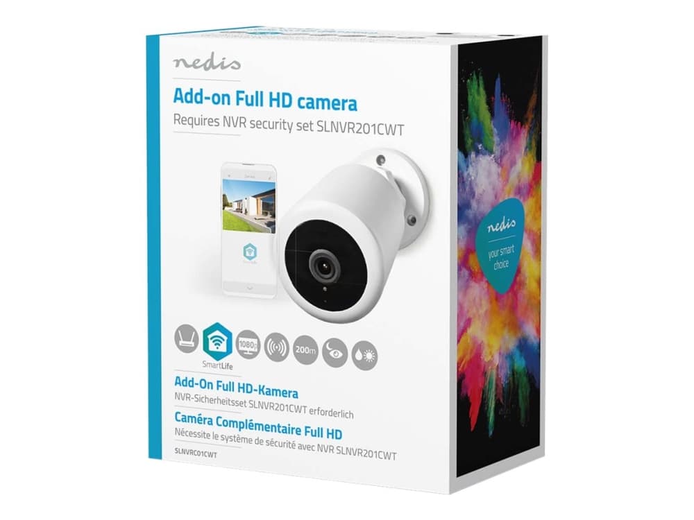 Nedis SmartLife - Nätverksövervakningskamera - panorering / lutning - kula - utomhusbruk - vattenfast - färg (Dag&Natt) - 3 MP - 2304 x 1296 -