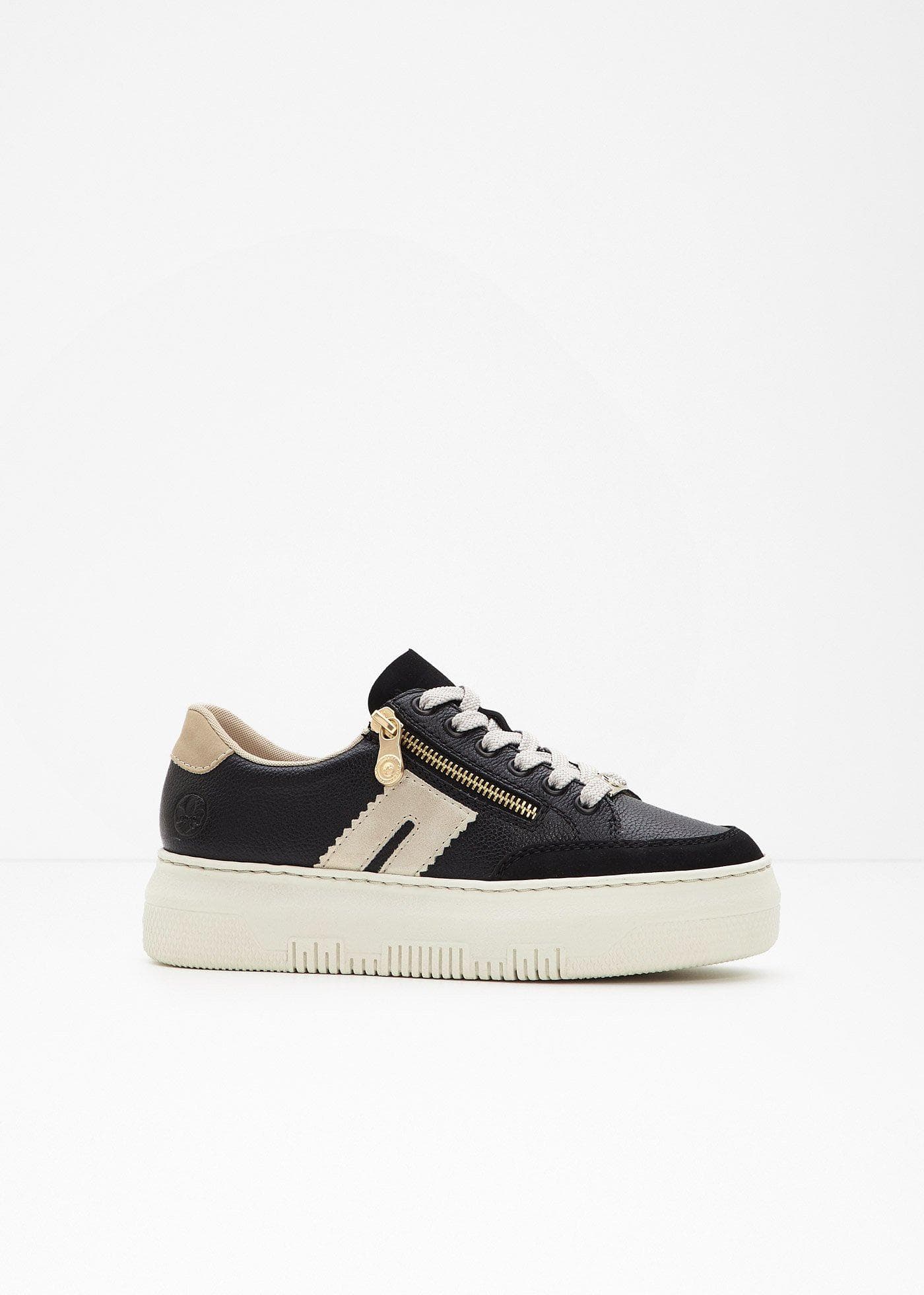 Sneakers i skinn med platåsula, från Rieker