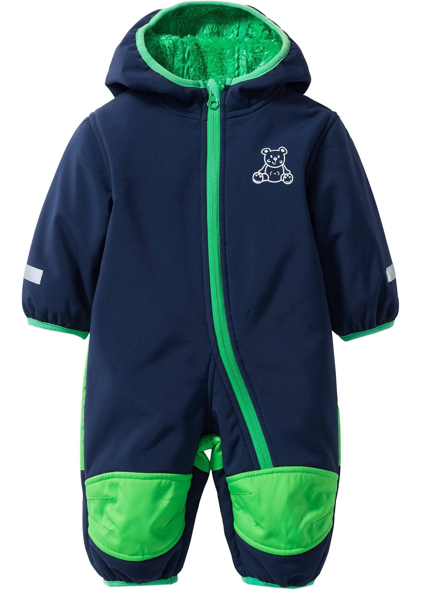 Overall i softshell med teddyfleece och huva
