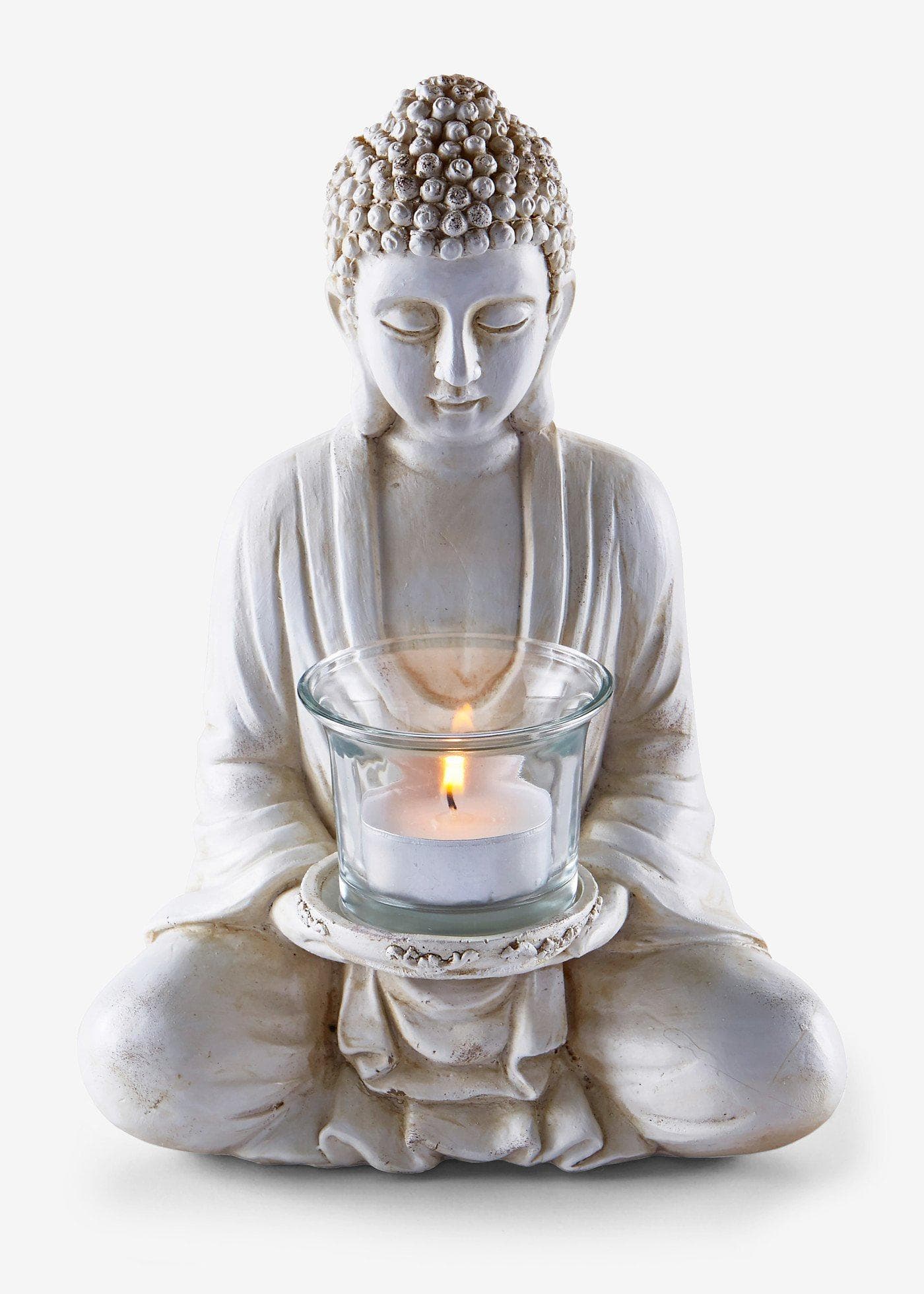 Värmeljushållare i form av en Buddha