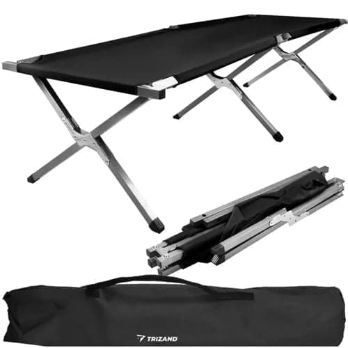Fällsäng camping 189x70 cm 110 kg med transportväska svart