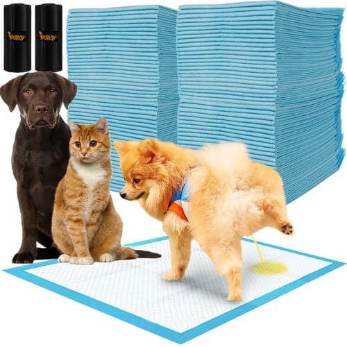 Hygienunderlag för hund/valp 60x40 cm 100-pack + 30 bajspåsar