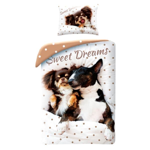 Påslakanset - Animals Sweet Dreams hund - sängkläder & bäddset-140×200 cm, 70×90 cm
