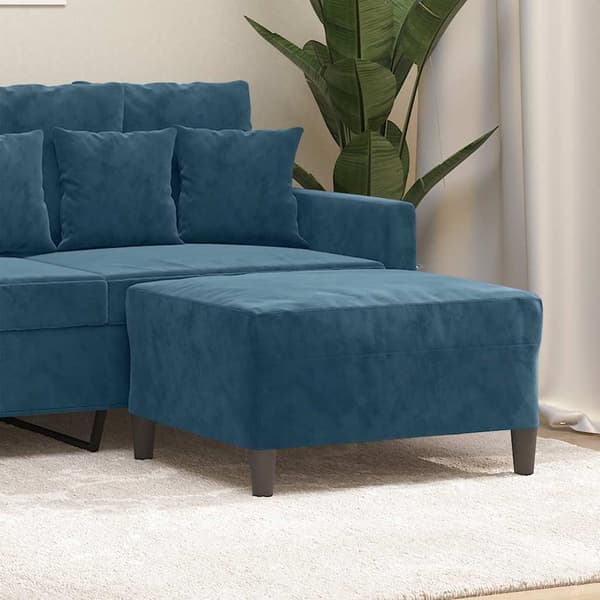 vidaXL Fotpall blå 70x55x41 cm sammet