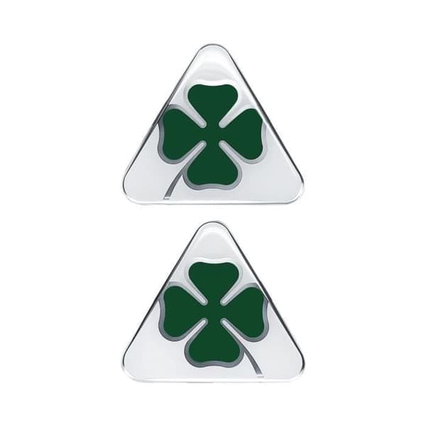 3D-klistermärke - Alfa Romeo - Quadrifoglio Verde - 85 x 95 mm - 2 delar - Flexibel och glansig