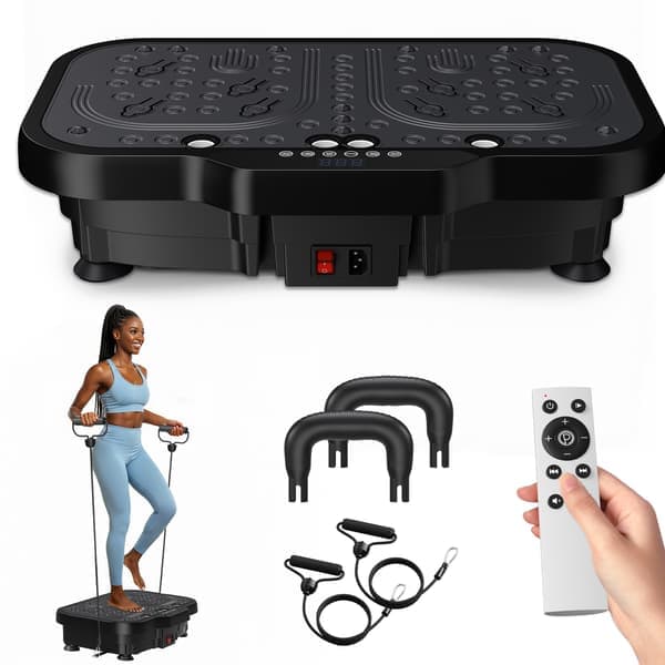 Vibrationsplatta - Vibrationsmaskin - Bälttyp - Midjeträning - Styrketräning - Massagefunktion - För Hemmet - Svart