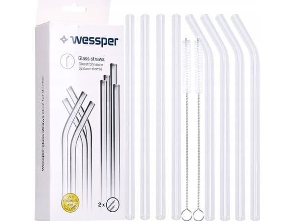 Wessper set med 8 glasstrån + 2 rengöringsborstar (WES258)