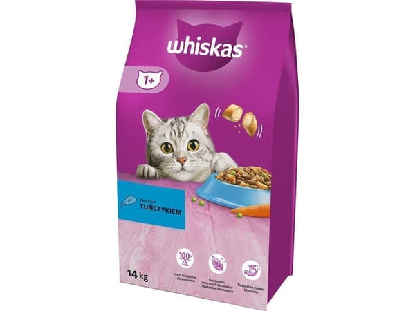Whiskas torrfoder för vuxna katter med tonfisk - 14 kg