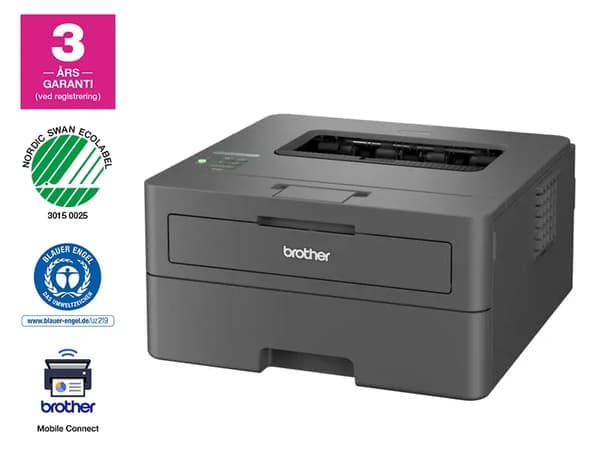 Brother HL-L2400DW - Skrivare - svartvit - Duplex - laser - A4/Legal - 1200 x 1200 dpi - upp till 30 sidor/minut - kapacitet: 250 ark - USB 2.0, Wi...