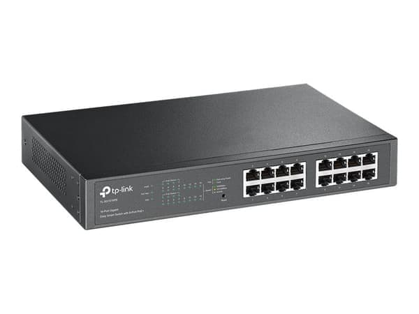TP-Link TL-SG1016PE - Switch - smart - 8 x 10/100/1000 (PoE+) + 8 x 10/100/1000 - skrivbordsmodell, rackmonterbar - PoE+ (110 W)