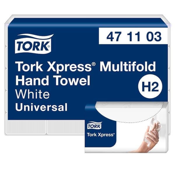 Tork Xpress® H2 Multifold Universal 2-lagers handdukar, vita - (190 st. x 20 förpackningar/kartong)
