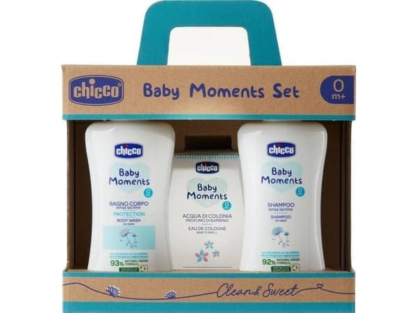 Chicco Baby Moments Body Bath Set with Shampoo and Cologne Water