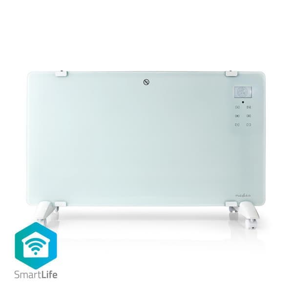 Nedis SmartLife Konvektion Värmare | Passar till badrum | Glas panel | 2000 W | 2 Värmeinställningar | LED | 15 - 35 °C | Justerbar termostat |