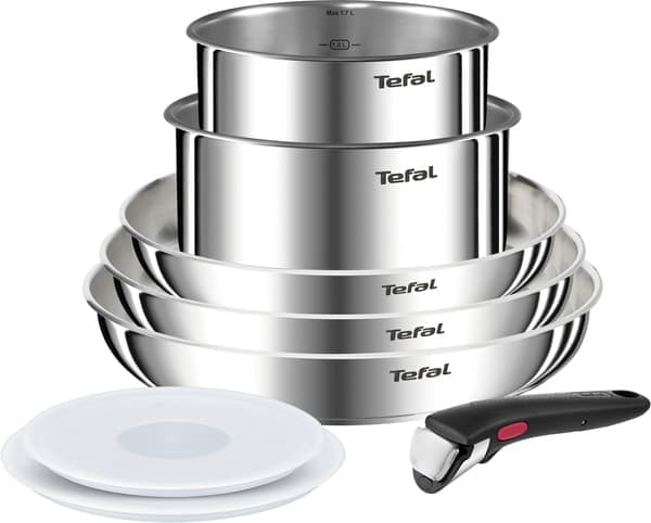 TEFAL Emotion L8968S04 Kastrull- och pannset i stål (8 delar)