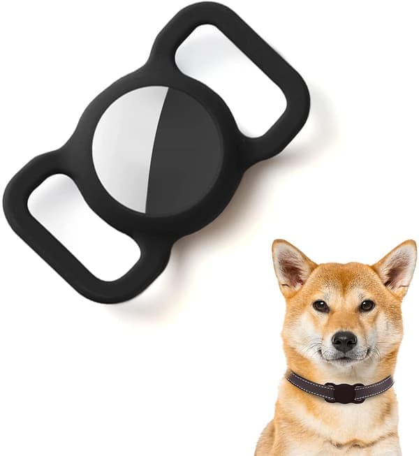 AirTag skal till hundhalsband silikon Svart 1-pack