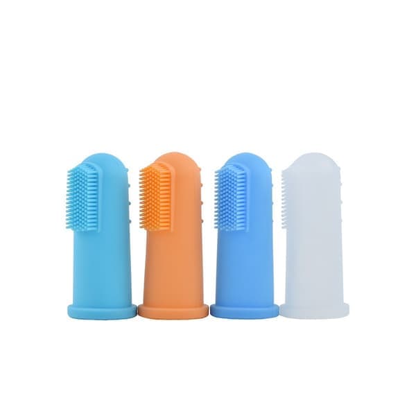 4-Pack Silikon Fingertandborstar för Husdjur - Skonsam Tandvård för Hundar och Katter