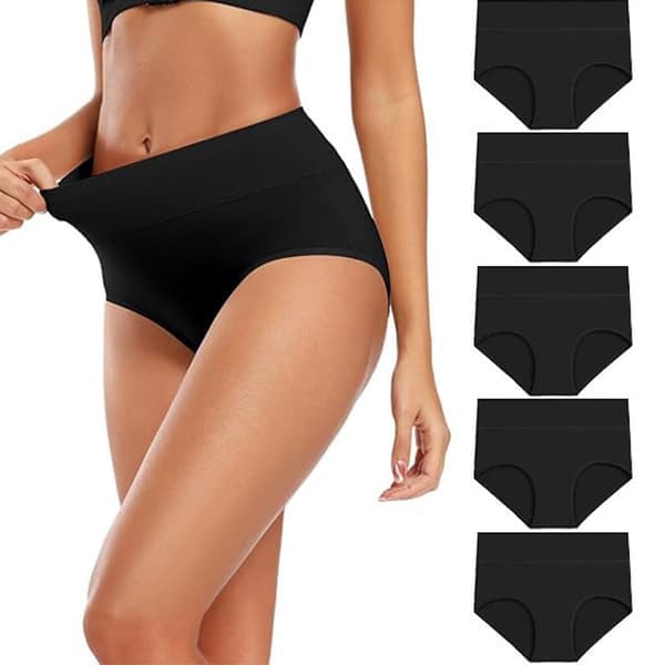 Trosor med hög midja (5-pack) Black XXL