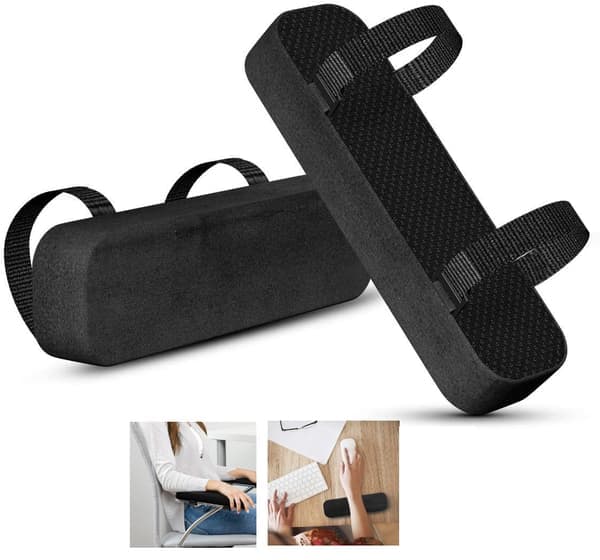 Vadderade armstöd / Armstödskuddar till stolar Black