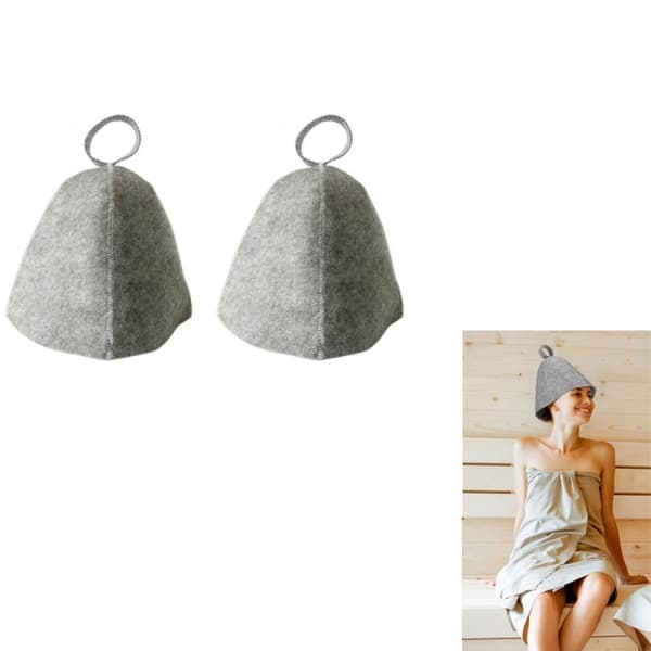Bastuhatt av Filtmaterial 2-pack Grey