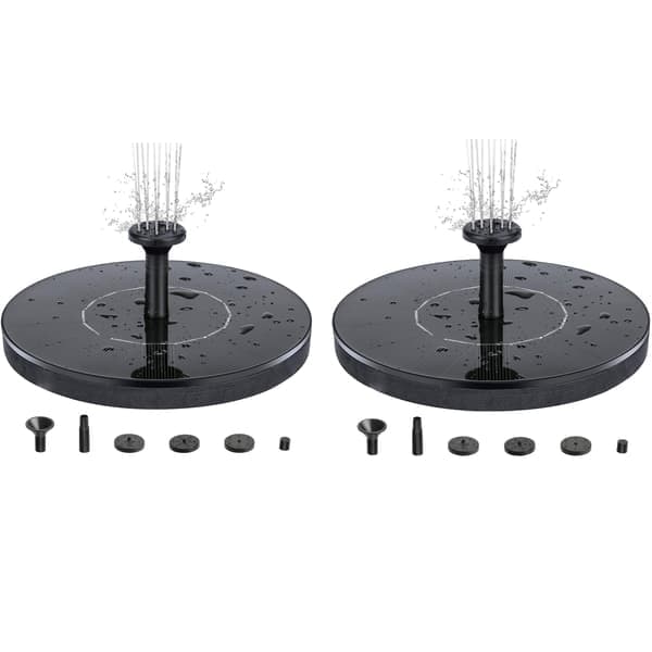 2 Pack Fontän med solceller 16 cm -Solcellsfontän/Vattenfontän