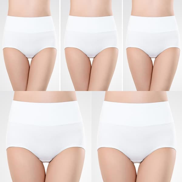 Trosor med hög midja (5-pack) White L