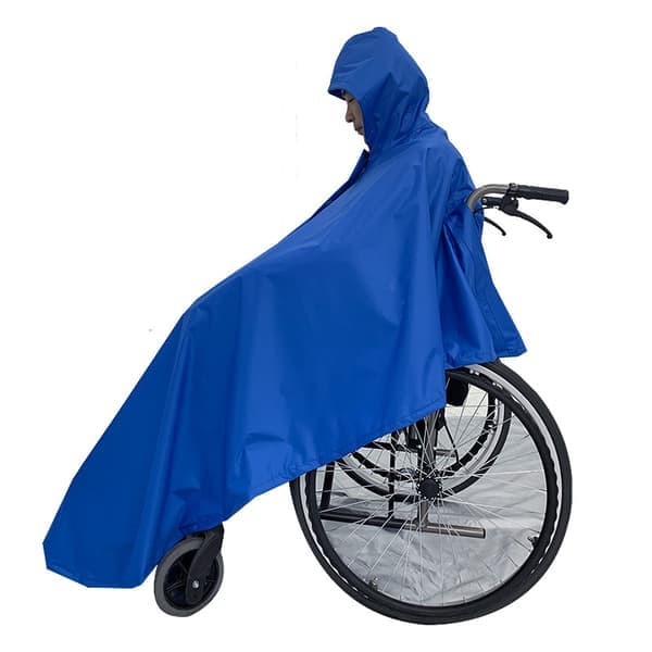 Vattentätt ponchoöverdrag för rullstolar Blue