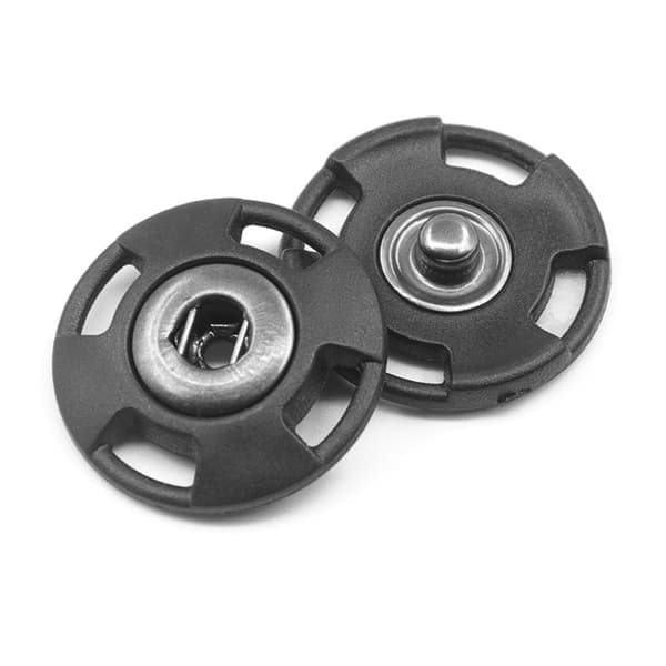 Transparenta Tryckknappar - 25 mm, 10 st Black