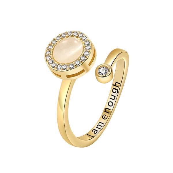 Justerbar öppen ring med roterbar rund dekor Gold