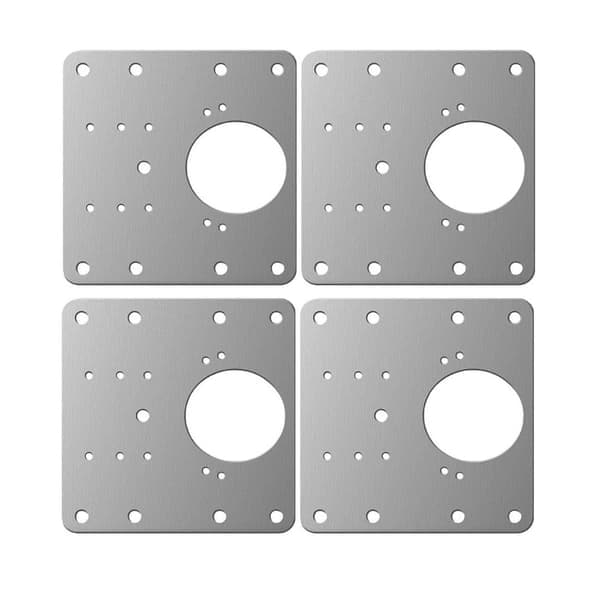 Reparationsplatta för gångjärn möbler 9x9 cm rostfritt stål 4-Pack