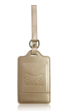 PU-Läderbagagelappar för Resor, 2-pack Champagne