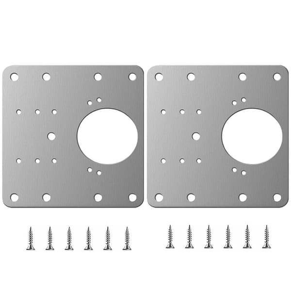 Reparationsplatta för gångjärn möbler 9x9 cm rostfritt stål 2-pack