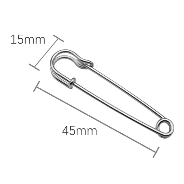 Förtjockad Säkerhetsnål 45 mm, 50-pack Silver
