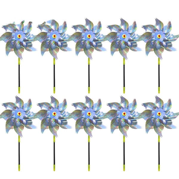 Reflekterande Fågelskrämma / Vindsnurra - Silver 10-Pack